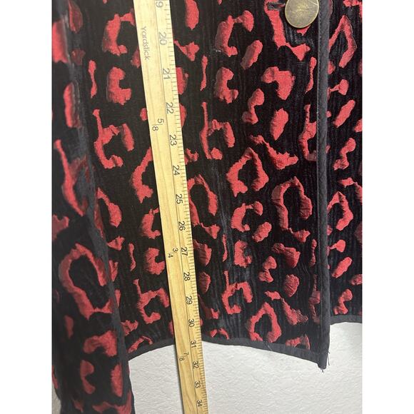 John Mark Reversible Black Red Animal Print Vest Buttons Size XL - Picture 3 of 11